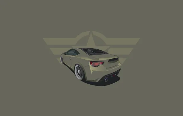 Картинка Subaru, Car, BRZ, Rear, Minimalistic, Haki