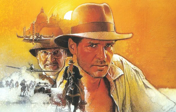 Картинка actor, Sean Connery, Harrison Ford, movies, Steven Spielberg, Indiana Jones, George Lucas, Indiana Jones and …