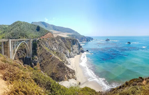 Картинка landscape, nature, monterey, highway, historic, coastline, landmark