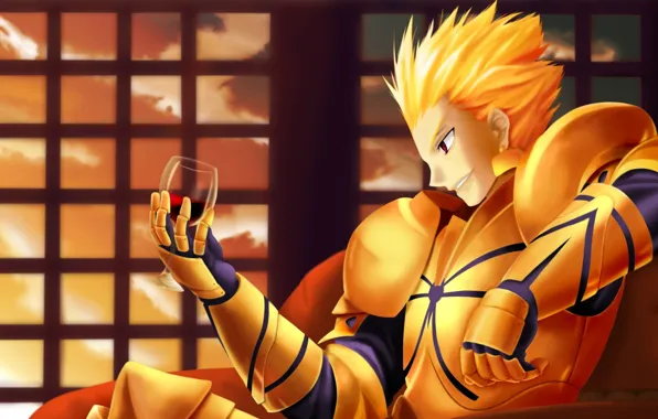 Аниме, арт, Гильгамеш, арчер, Fate/ZeRo