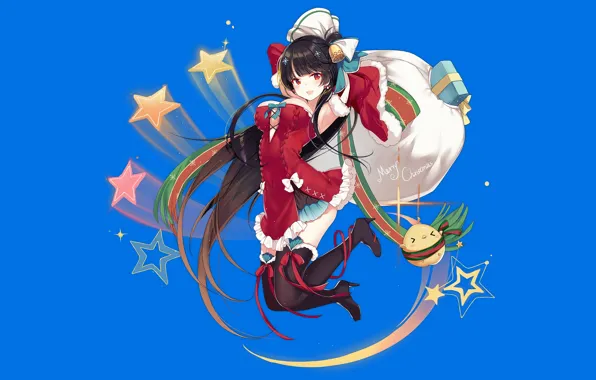 Girl, christmas, sexy, boobs, anime, beautiful, pretty, erotic
