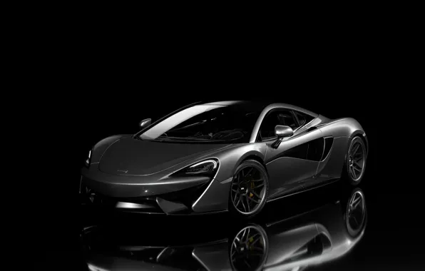 McLaren, Отражение, Машина, Серый, Фон, Car, Render, Суперкар