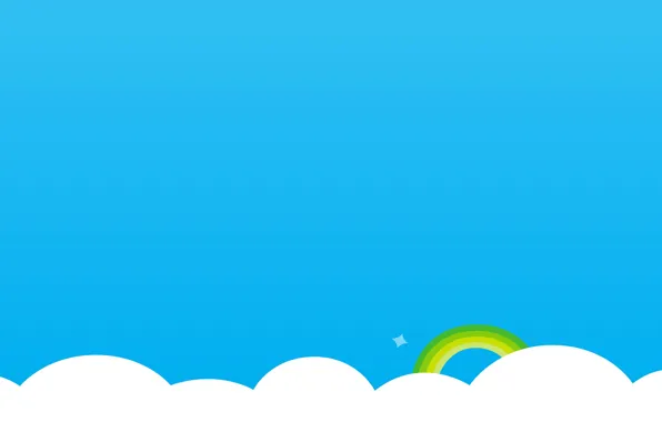 Картинка облака, радуга, skype, простой фон, скайп