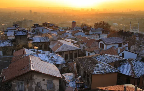 Город, Sunset, Ankara