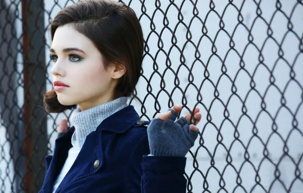 Взгляд, девушка, лицо, сетка, рука, india eisley