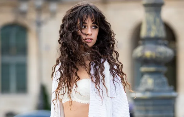 Картинка взгляд, девушка, поза, волосы, Camila Cabello