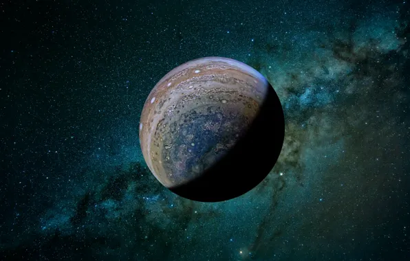 Картинка Юпитер, млечный путь, открытый космос