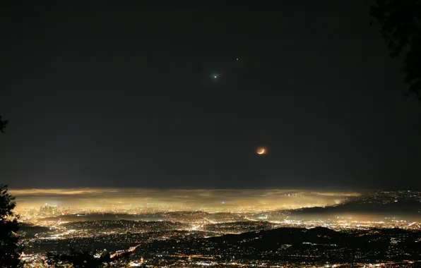 Картинка ночь, огни, Los Angeles