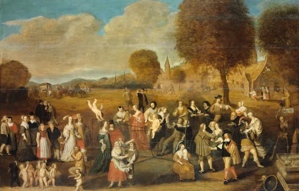 Масло, картина, 1647, 1Hendrik Noorderwiel, Аллегория о браке, Свадебная ловушка