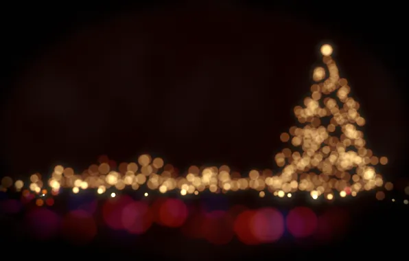 Картинка свет, круги, lights, огни, праздник, краски, colors, light, ёлка, circles, боке, bokeh, holiday, 2560x1600, christmas …
