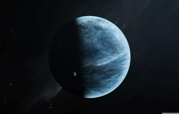 Space, light, blue, planet
