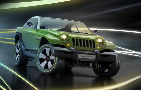 Полосы, автомобиль, 1998 Jeep Jeepster concept style