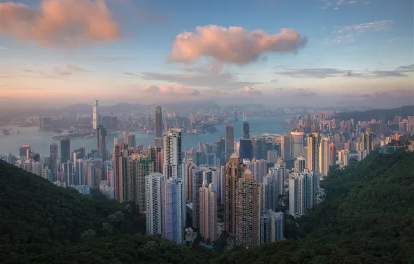 Картинка Гонконг, Китай, sunset, asia, china, Hong Kong