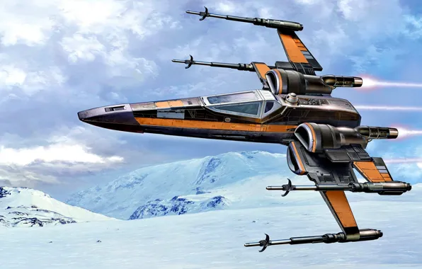 Картинка Star Wars, Фантастический, X-wing, космический истребитель, планета Хот