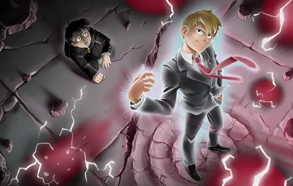 Обломки, сила, Mob Psycho 100, Кагеяма Шигео, Рейген Аратака, Моб Психо 100