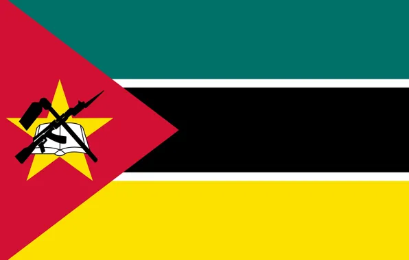Flag, AK 47, Mozambique