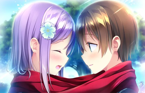 Романтика, аниме, арт, двое, omoi o sasageru otome no melody
