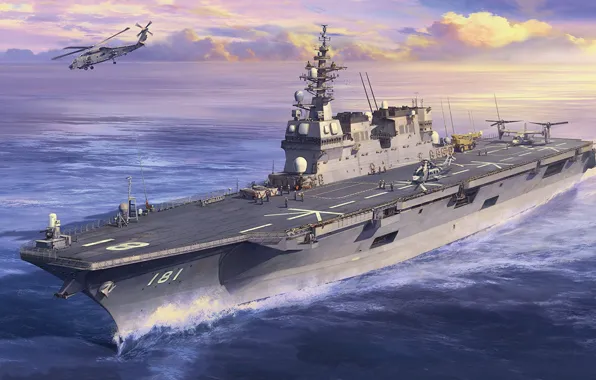 Япония, Морские силы самообороны Японии, JMSDF, Хюга, Вертолетоносец