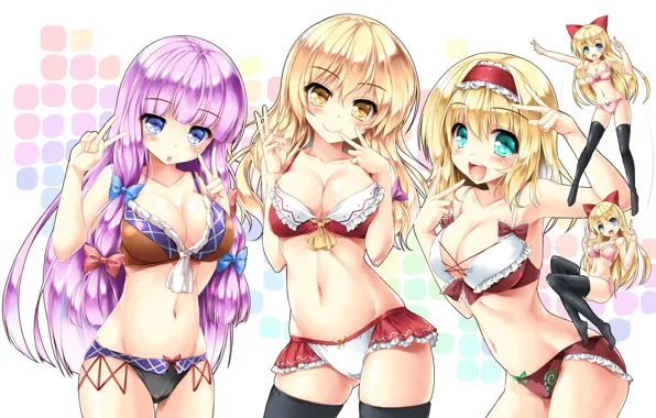 Девушки, трио, Touhou, Тоухоу