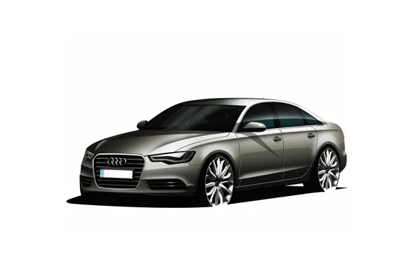 2009, sketch, Audi A6