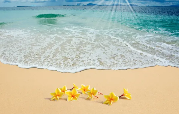 Картинка песок, море, пляж, солнце, summer, sunshine, beach, sea