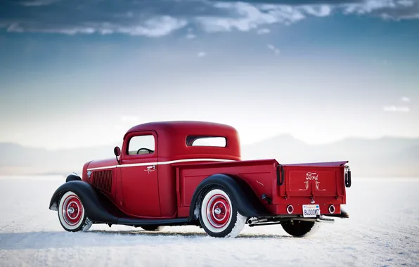 Картинка car, авто, ретро, ford, форд, truck, pickup, Bonneville Salt Flats