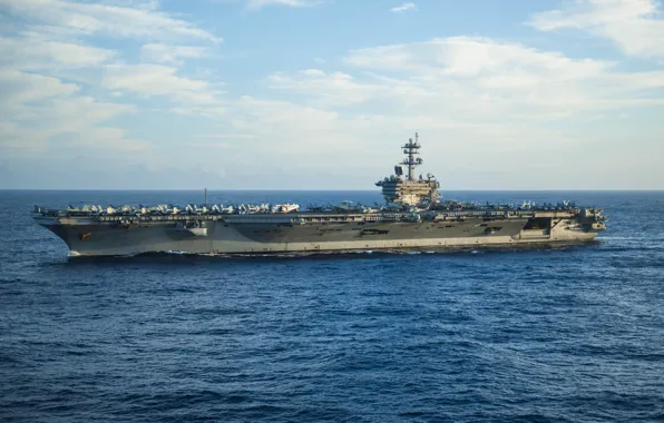 Море, небо, авианосец, USS Carl Vinson, (CVN 70)