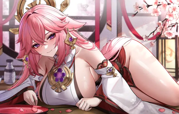 Yaemiko, gadis seksi, dampak genshin