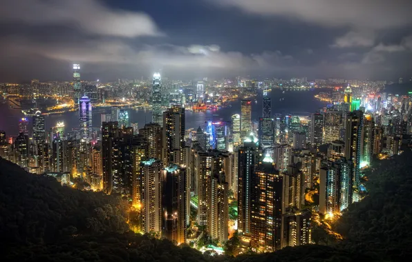 Небо, ночь, Гонконг, Hong Kong