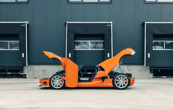 Картинка Koenigsegg, orange, open, side view, CCR, Koenigsegg CCR