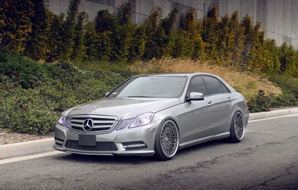 Серый, перед, Mercedes, E-class, мерседес, E350