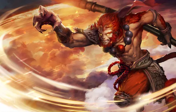 Art, Heroes of Newerth, moba, Monkey King, Six Eared Macaque