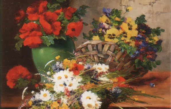 Цветы, корзина, ваза, CAUCHOIS