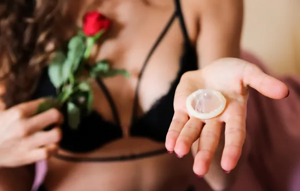 Sexy, flower, condom