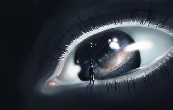 Звезды, глаз, вселенная, человек