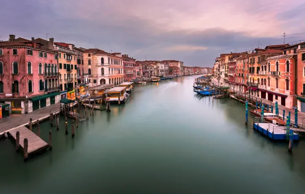 Италия, Венеция, канал, Italy, sunset, Venice, Panorama, channel
