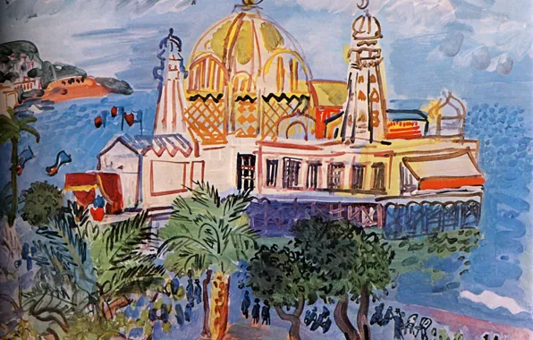 Картинка New York, 1929, Huile sur Toile, Raoul Dufy, CollectionPeter A. RБbel, The casino of Nice, …