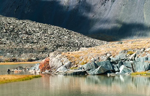 Вода, озеро, камни, Россия, Алтай, Долина семи озер