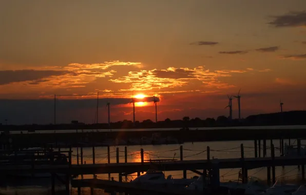 Deutschland, Nord, Windmühlen, Fehmarn-Brücke, Fehmarn