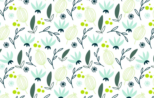 Цветы, зеленый, фон, текстура, веточки, floral pattern