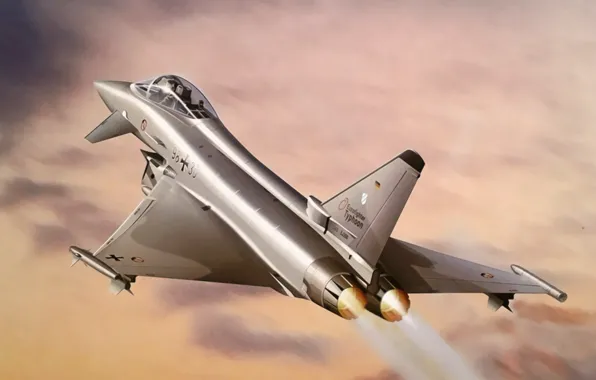 War, art, airplane, painting, aviation, jet, Eurofighter Typhoon