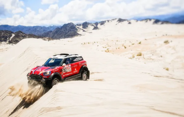 Песок, Красный, Mini, Спорт, Пустыня, Гонка, Холмы, Rally