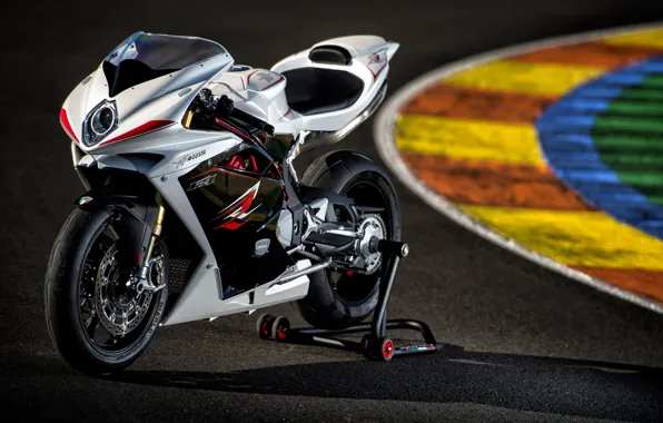 Белый, мотоцикл, white, суперспорт, трек, MV Agusta