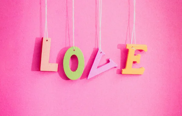 Любовь, фон, розовый, love, pink, romantic, letters