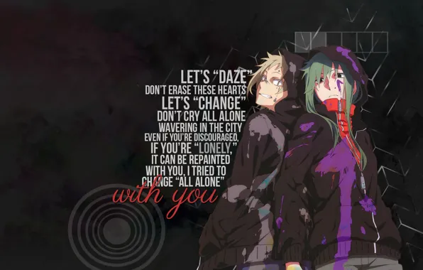 Аниме, двое, Kagerou Project, Проект "знойный Туман", Проект Знойный туман
