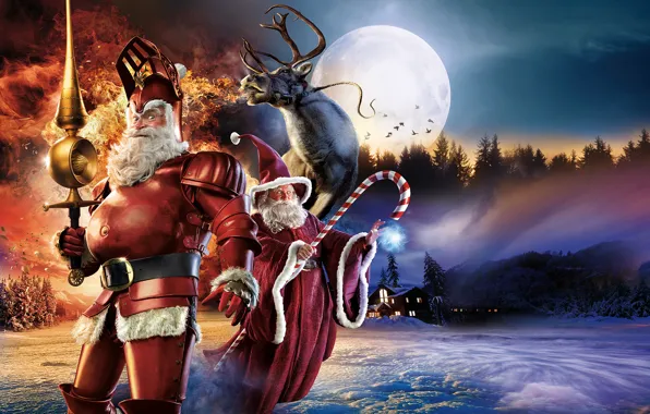 Картинка олень, Santa Claus, Санта-Клаус