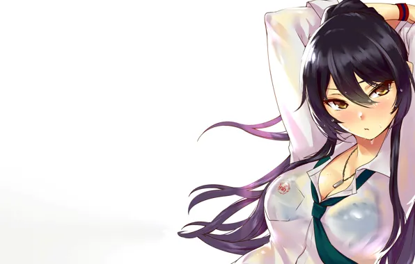 Girl, sexy, cleavage, long hair, boobs, anime, beautiful, pretty