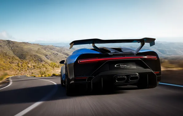 Скорость, Bugatti, вид сзади, гиперкар, Chiron, 2020, Pur Sport