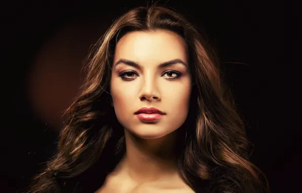 Картинка девушка, волосы, Girl, шатенка, красивая, beautiful, beauty, карие глаза