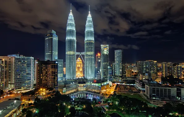 Картинка ночь, отель, Малайзия, Kuala Lumpur, Malaysia, Куала-Лумпур, art-slice photography, готель